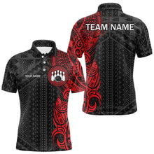 Load image into Gallery viewer, Black and Red Tribal pattern Mens Bowling Shirts Custom Bowling outfit men Team bowling league jersey NQS9738