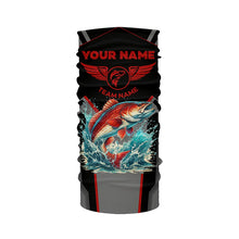 Load image into Gallery viewer, Personalized Black Redfish Fishing jerseys, Team red drum Fishing Long Sleeve tournament shirt| Orange NQS6286