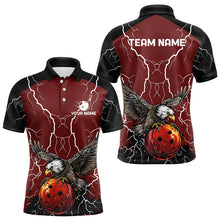 Load image into Gallery viewer, Men's bowling Polo, Quarter Zip shirts Custom Eagle bowling lightning storm team league jerseys | Red NQS9781
