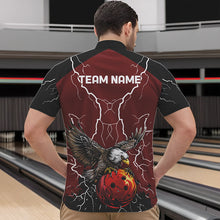 Load image into Gallery viewer, Men's bowling Polo, Quarter Zip shirts Custom Eagle bowling lightning storm team league jerseys | Red NQS9781