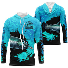 Load image into Gallery viewer, Personalized Chinook Salmon fishing Performance long sleeve Fishing Shirt, Salmon fishing jersey| Blue NQS6922