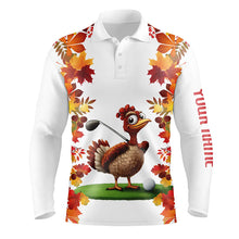Load image into Gallery viewer, Funny Turkey Mens golf polo shirts custom Thanksgiving men's golf outfits, unique golf gifts NQS8626