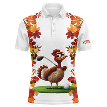 Load image into Gallery viewer, Funny Turkey Mens golf polo shirts custom Thanksgiving men's golf outfits, unique golf gifts NQS8626