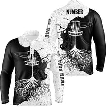 Load image into Gallery viewer, Mens Disc Golf Polo Shirt Custom Black & White Disc Golf Shirts For Men Disc Golf Gifts LDT0731