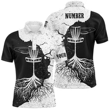 Load image into Gallery viewer, Mens Disc Golf Polo Shirt Custom Black & White Disc Golf Shirts For Men Disc Golf Gifts LDT0731