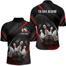Load image into Gallery viewer, Red Bowling Shirts for Men Women Team Custom Bowling Polo & Quarter Zip Shirt MBL71