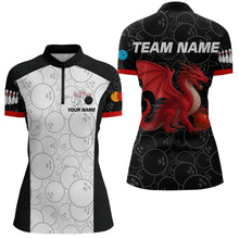 Load image into Gallery viewer, Custom Red Dragon Bowling Shirts for Men Women Team Bowling Polo & Quarter Zip MBL86