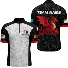 Load image into Gallery viewer, Custom Red Dragon Bowling Shirts for Men Women Team Bowling Polo & Quarter Zip MBL86