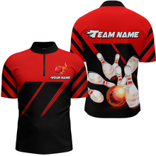 Load image into Gallery viewer, Red Bowling Shirt Custom Bowling Jersey for Men Women Bowling Polo&1/4 Zip Shirts MBL51