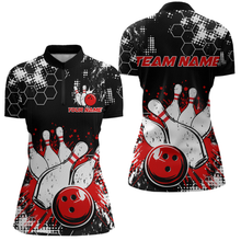 Load image into Gallery viewer, Red Watercolor Bowling Shirts Men Women Team Custom Bowling Polo & 1/4 Zip Shirt MBL60