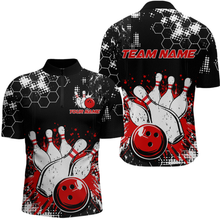 Load image into Gallery viewer, Red Watercolor Bowling Shirts Men Women Team Custom Bowling Polo & 1/4 Zip Shirt MBL60