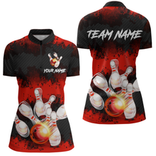 Load image into Gallery viewer, Customize Red Bowling Shirts for Men Women Team Bowling Polo & 1/4 Zip Shirts MBL81