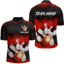 Load image into Gallery viewer, Customize Red Bowling Shirts for Men Women Team Bowling Polo & 1/4 Zip Shirts MBL81