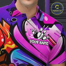 Load image into Gallery viewer, Custom Funny Bear Bowling Men Bowling Shirt Polo & Quarter-Zip Bowling Team Jerseys HNT84