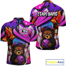 Load image into Gallery viewer, Custom Funny Bear Bowling Men Bowling Shirt Polo & Quarter-Zip Bowling Team Jerseys HNT84