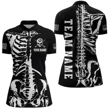 Load image into Gallery viewer, Custom Skull Bone 8 Ball Billiard Shirts for Women Billiard Team Jerseys Polo & 1/4 Zip Shirts NNT47