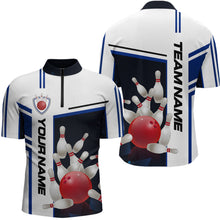 Load image into Gallery viewer, Bowling Jersey for Men Custom Bowling Team Shirts with Name Bowling League Polo & 1/4 Zip HNT30