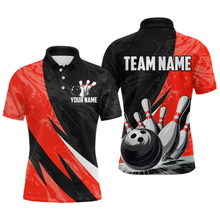 Load image into Gallery viewer, Custom Red Bowling Custom Men Bowling Shirt Polo & Quarter-Zip Bowling Team Jerseys HNT75