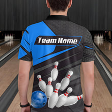 Load image into Gallery viewer, Blue Bowling Shirt for Men&Women Team Bowling Jersey Colorful Bowling Polo & 1/4 Zip MBL49