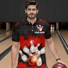 Load image into Gallery viewer, Customize Red Bowling Shirts for Men Women Team Bowling Polo & 1/4 Zip Shirts MBL81
