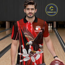 Load image into Gallery viewer, Custom Red Eagle Bowling Shirt for Men Women Team Bowling Polo Shirts & 1/4 Zip MBL95