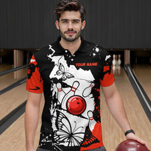 Load image into Gallery viewer, Custom Red Butterflies Bowling Shirt for Men Women Team Bowling Polo&Quater Zip MBL76