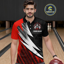 Load image into Gallery viewer, Red Skull Crown Bowling Custom Men Bowling Shirt Polo & Quarter-Zip Bowling Team Jerseys HNT65
