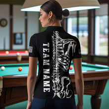 Load image into Gallery viewer, Custom Skull Bone 8 Ball Billiard Shirts for Women Billiard Team Jerseys Polo & 1/4 Zip Shirts NNT47