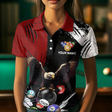 Load image into Gallery viewer, Eagle Custom Red Billiard Team Shirts For Women Bowling League Polo & 1/4 Zip Shirt NNT20