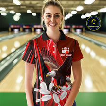 Load image into Gallery viewer, Custom Red Eagle Bowling Shirt for Men Women Team Bowling Polo Shirts & 1/4 Zip MBL95