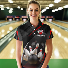 Load image into Gallery viewer, Red Bowling Shirts for Men Women Team Custom Bowling Polo & Quarter Zip Shirt MBL71