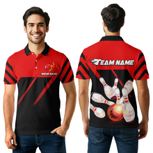 Load image into Gallery viewer, Red Bowling Shirt Custom Bowling Jersey for Men Women Bowling Polo&1/4 Zip Shirts MBL51