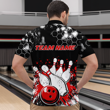 Load image into Gallery viewer, Red Watercolor Bowling Shirts Men Women Team Custom Bowling Polo & 1/4 Zip Shirt MBL60