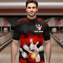 Load image into Gallery viewer, Customize Red Bowling Shirts for Men Women Team Bowling Polo & 1/4 Zip Shirts MBL81