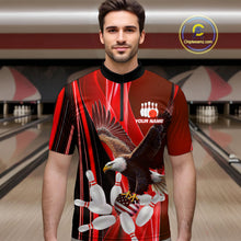 Load image into Gallery viewer, Custom Red Eagle Bowling Shirt for Men Women Team Bowling Polo Shirts & 1/4 Zip MBL95