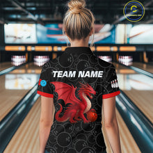 Load image into Gallery viewer, Custom Red Dragon Bowling Shirts for Men Women Team Bowling Polo & Quarter Zip MBL86