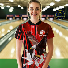 Load image into Gallery viewer, Custom Red Eagle Bowling Shirt for Men Women Team Bowling Polo Shirts & 1/4 Zip MBL95