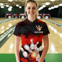 Load image into Gallery viewer, Customize Red Bowling Shirts for Men Women Team Bowling Polo & 1/4 Zip Shirts MBL81