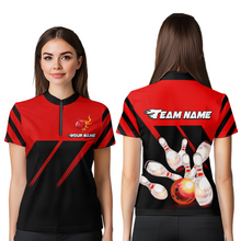 Load image into Gallery viewer, Red Bowling Shirt Custom Bowling Jersey for Men Women Bowling Polo&1/4 Zip Shirts MBL51