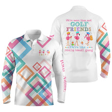 Load image into Gallery viewer, Mens golf polo shirt we're more than just golf friends flamingo small gang custom funny golf shirt NQS5327