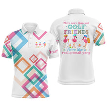 Load image into Gallery viewer, Mens golf polo shirt we're more than just golf friends flamingo small gang custom funny golf shirt NQS5327