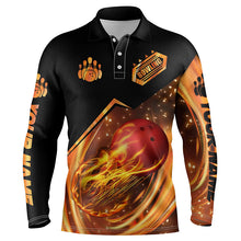 Load image into Gallery viewer, Men's bowling shirt custom name flame bowling shirt, personalized bowling team shirts bowling jerseys NQS4453