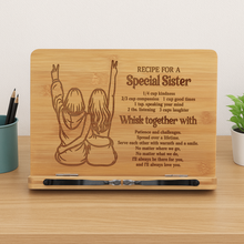 Load image into Gallery viewer, Sister Gifts Book Stand, Recipe for a Special Sister Christmas Gifts for Sister