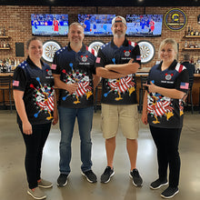 Load image into Gallery viewer, Custom Funny Chicken Dart Shirt American Dart Jerseys for Women Polo &amp; 1/4 Zip Dartboard Shirt DHT6