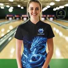 Load image into Gallery viewer, Ice Dragon Bowling Team Shirt Custom Bowling Jersey for Women Bowling Outfit QZT997