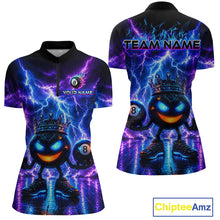Load image into Gallery viewer, Quarter-zip jersey with 8-ball design and customizable text on a white background