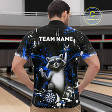 Load image into Gallery viewer, Custom Blue Funny Raccoon Dart Team Shirt for Men Dart Jersey Polo &amp; /4-Zip Dartboard Shirt Outfit DHT29
