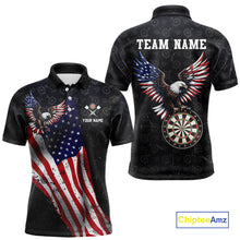 Load image into Gallery viewer, Custom American Eagle Dart Jersey for Men Dartboard Shirt Gift for Dart Players and Teams Polo &amp; 1/4-Zip DHT2