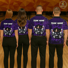 Load image into Gallery viewer, Custom Purple Funny Cowboy Gun Bowling Shirt for Women Bowling Team Jersey Bowling Polo &amp; Quarter-Zip  QZT915