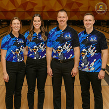 Load image into Gallery viewer, Blue Funny Duck Bowling Shirt for Men Custom Bowling Team Jersey Bowling League Polo &amp; Quarter-Zip QZT944